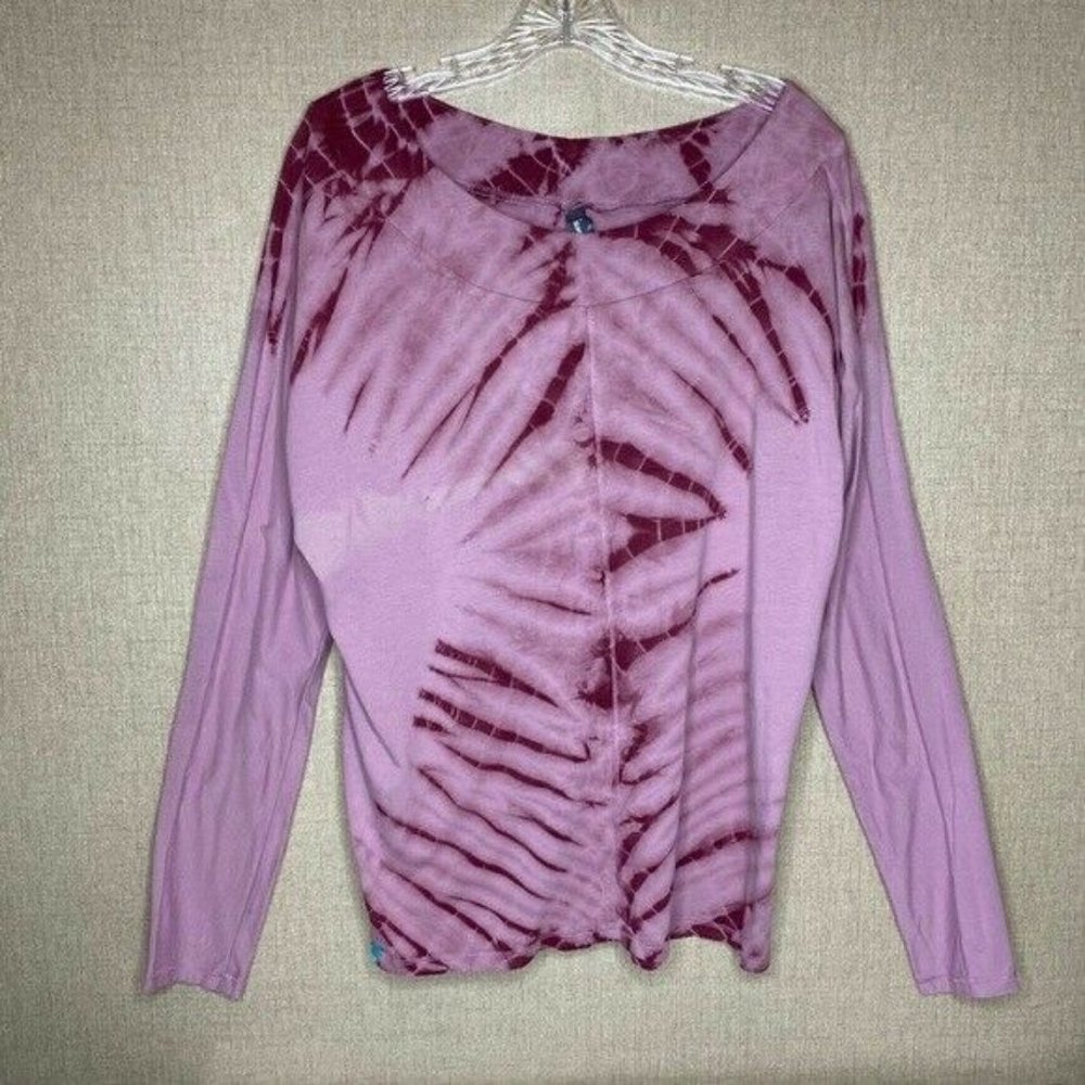 Bloom womens Yoga pink tie dyed athleisure top lg - Picture 7 of 8